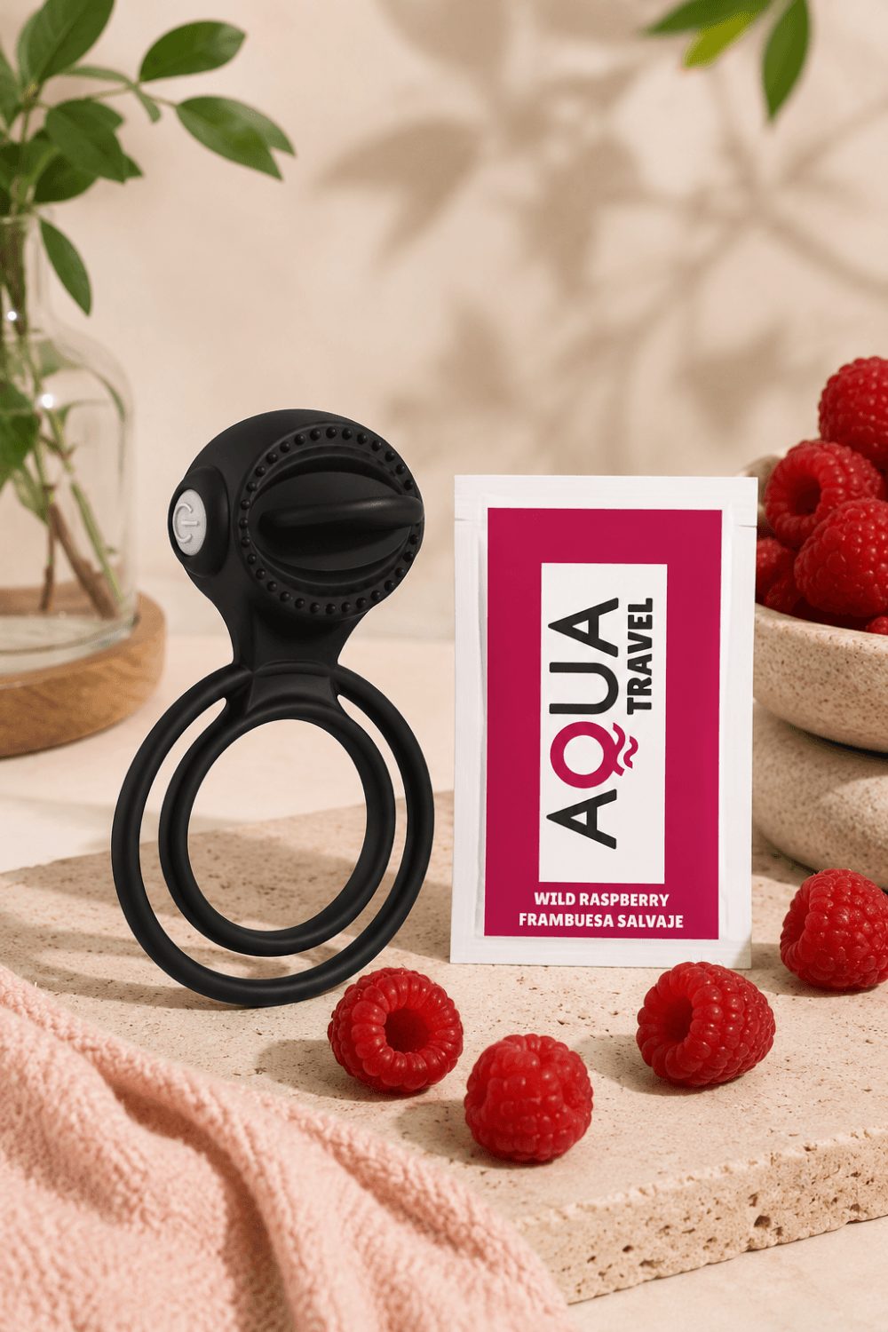 Anneau vibrant 1 seul mode de vibration très extensible Pocket Pleasure 1 dosette de lubrifiant