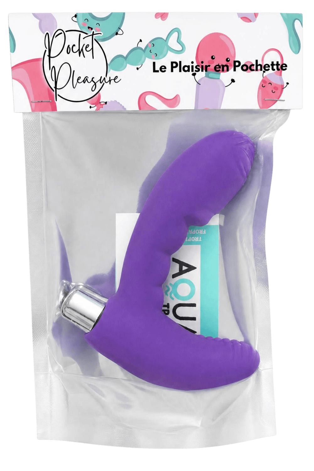Vibromasseur anal violet stimulateur de prostate Pocket Pleasure 1 dosette lubrifiant