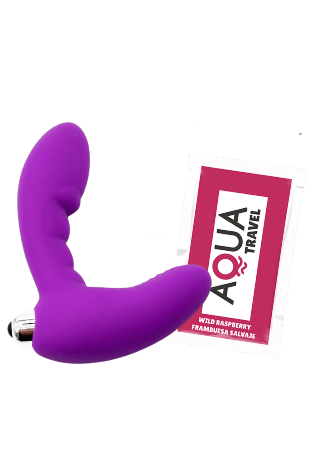Vibromasseur anal violet stimulateur de prostate Pocket Pleasure 1 dosette lubrifiant
