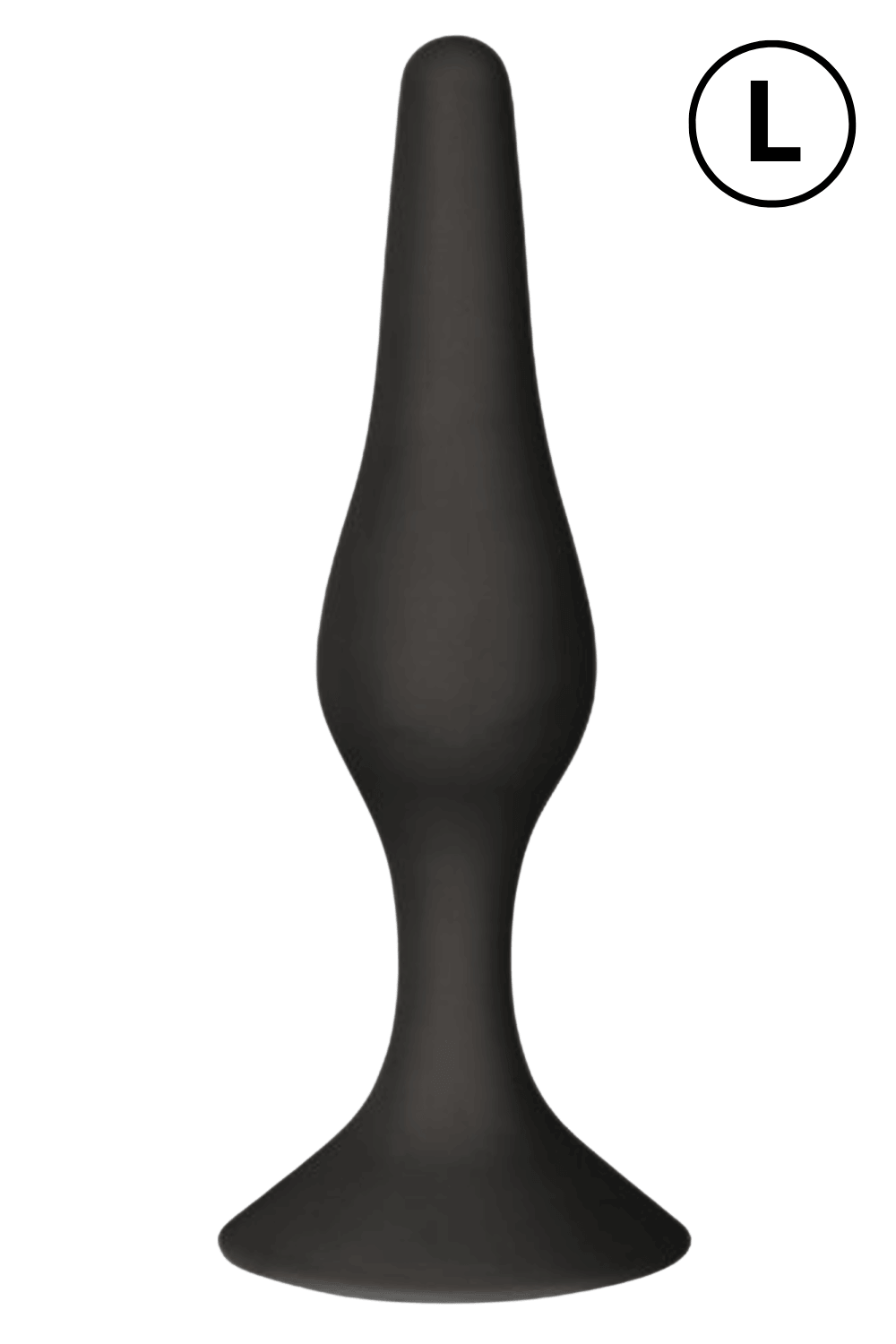 Plug Anal Noir en Silicone L avec Ventouse Taille L 12,7 cm Pocket Pleasure 1 dosette de lubrifiant