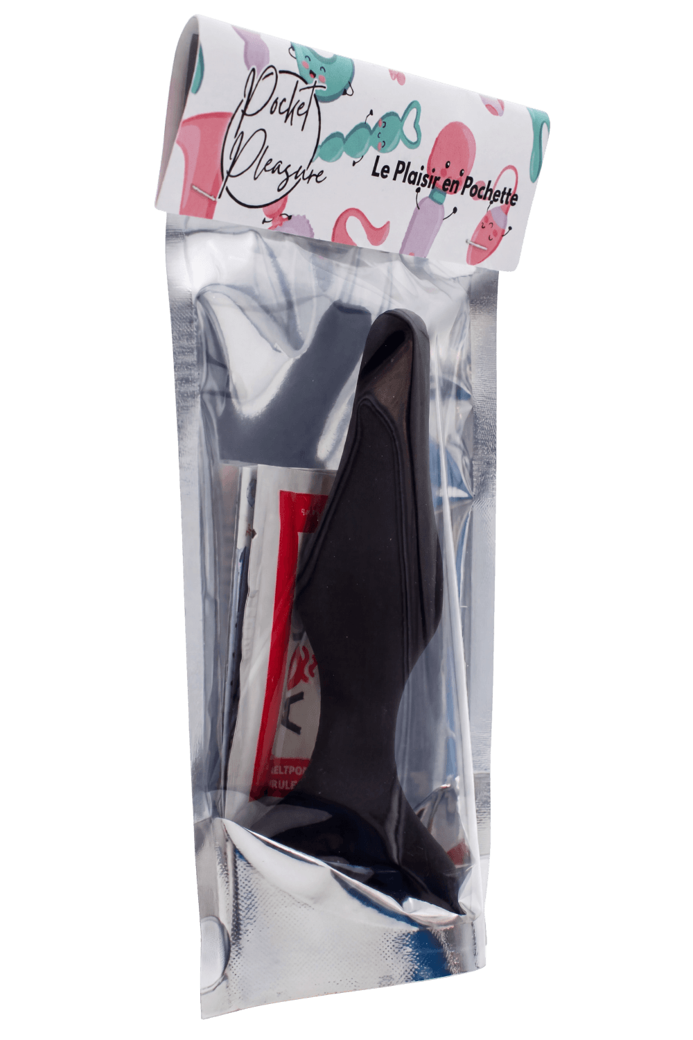 Plug Anal Noir en Silicone L avec Ventouse Taille L 12,7 cm Pocket Pleasure 1 dosette de lubrifiant