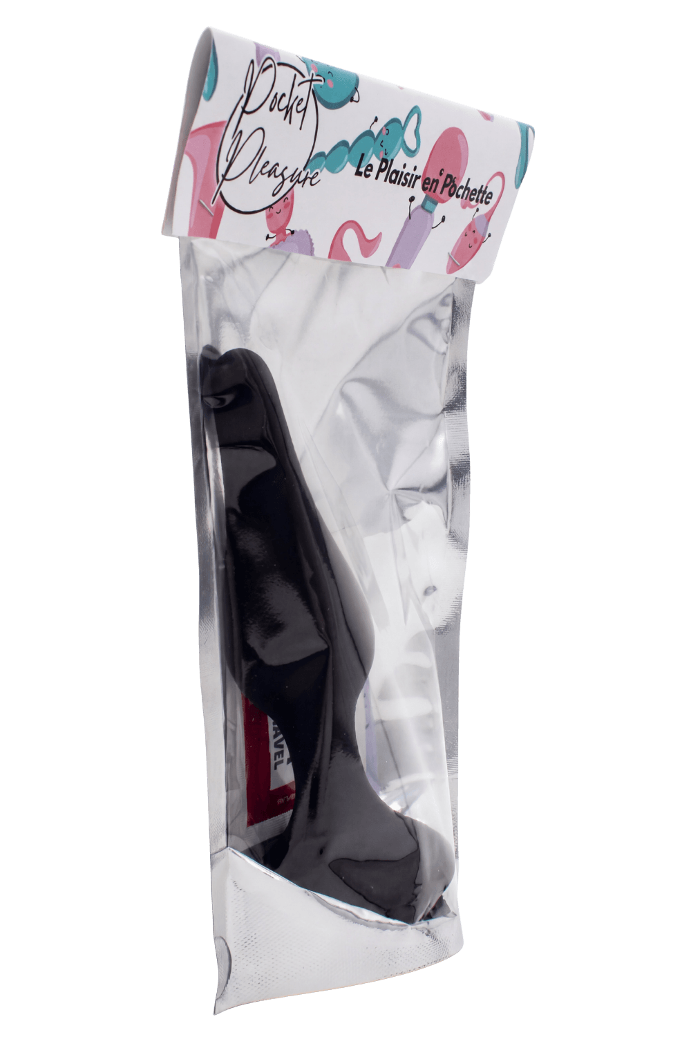 Plug Anal Noir en Silicone M avec Ventouse Taille M 11,3 cm Pocket Pleasure 1 dosette de lubrifiant