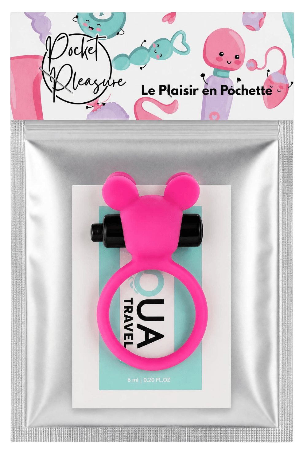 Anneau Vibrant Ourson 1 dosette de lubrifiant Pocket Pleasure