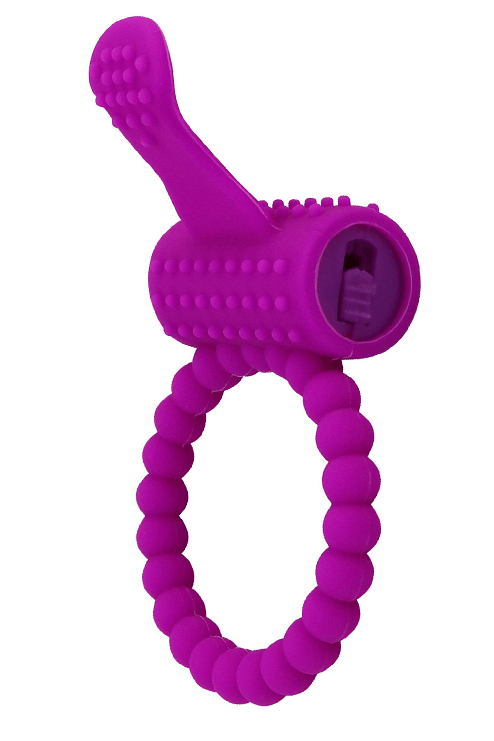 Anneau vibrant silicone avec langue picot Pocket Pleasure 1 dosette de lubrifiant