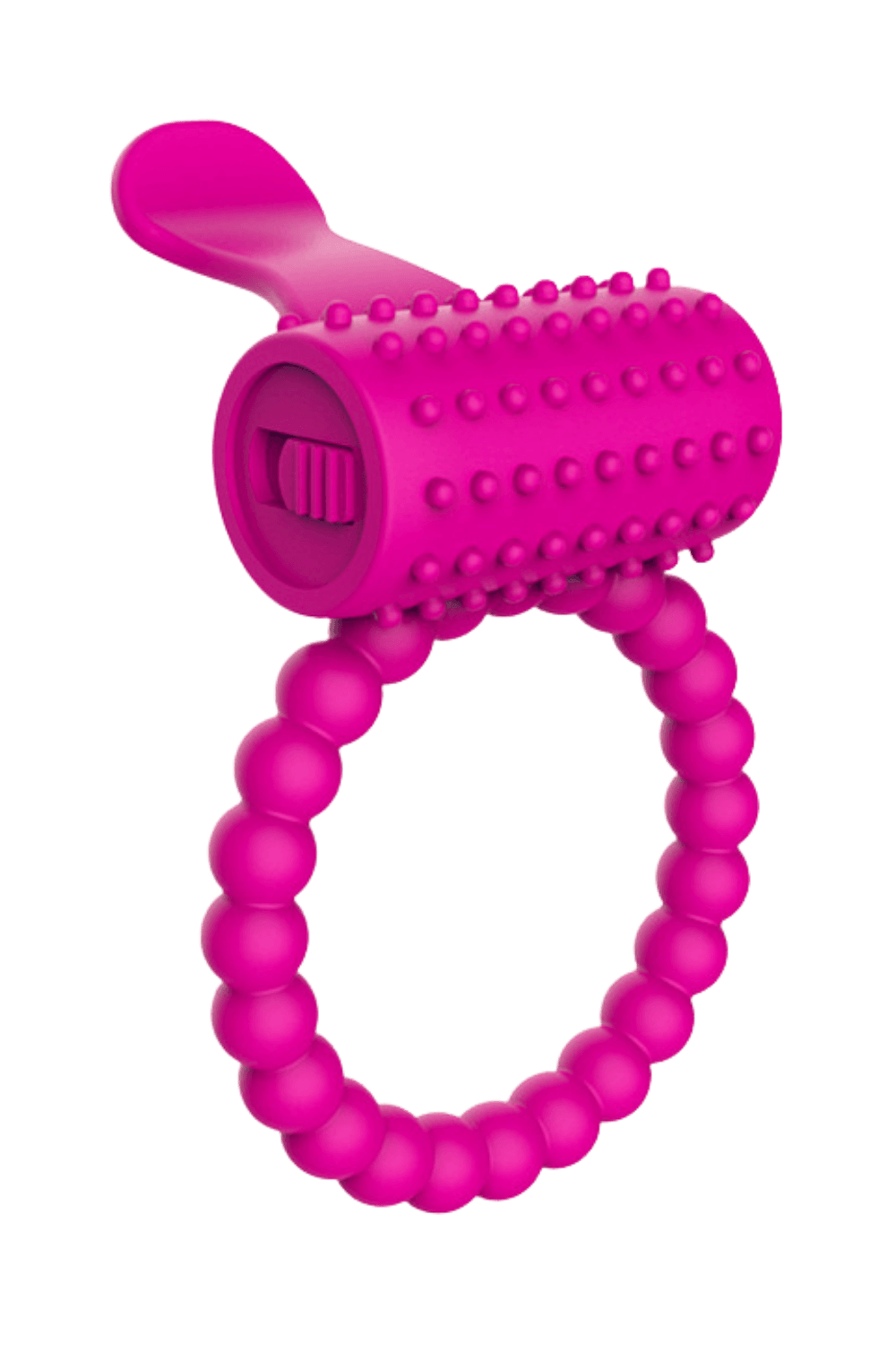 Anneau vibrant silicone avec langue picot Pocket Pleasure 1 dosette de lubrifiant