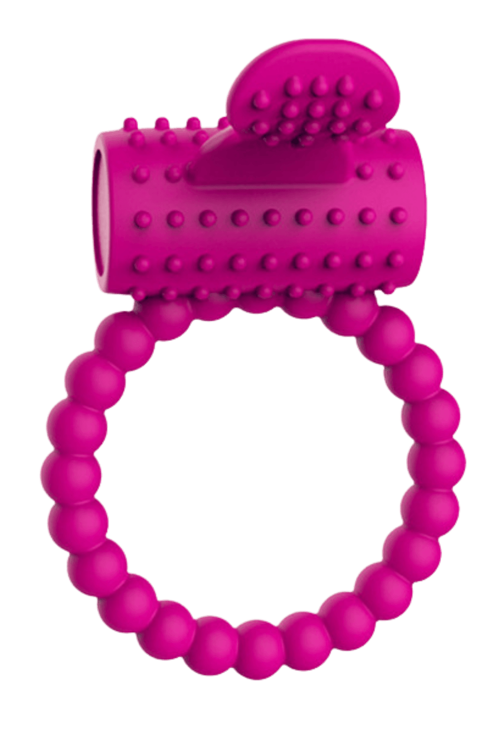 Anneau vibrant silicone avec langue picot Pocket Pleasure 1 dosette de lubrifiant