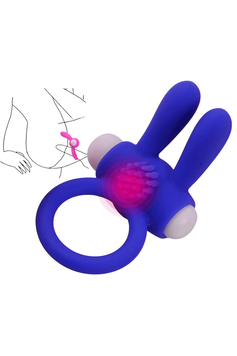 Anneau Vibrant Rabbit Silicone 1 dosette de lubrifiant — Pocket Pleasure