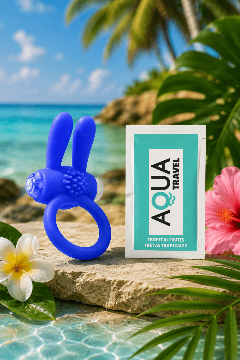 Anneau Vibrant Rabbit Silicone 1 dosette de lubrifiant — Pocket Pleasure