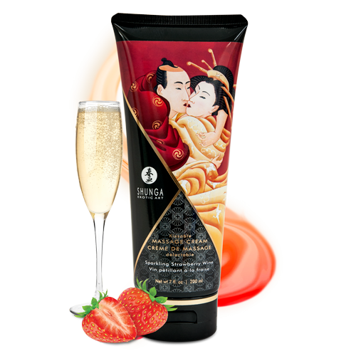 Crème de Massage délectable - Vin pétillant à la fraise