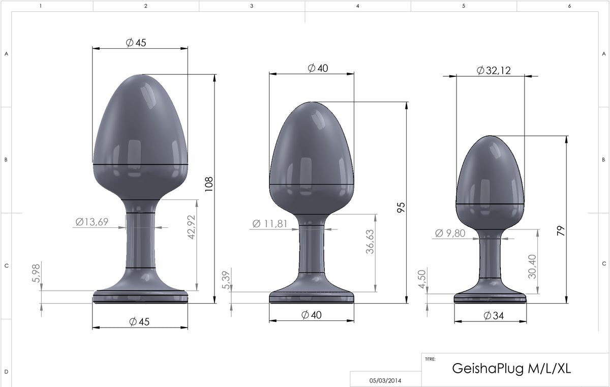 Plug Anal Bijou Geisha Diamond M - Noir et Blanc