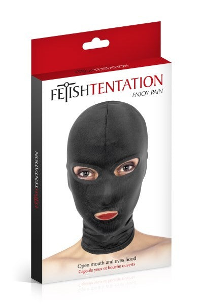 Cagoule ouvertures yeux et bouche Fetish Tentation