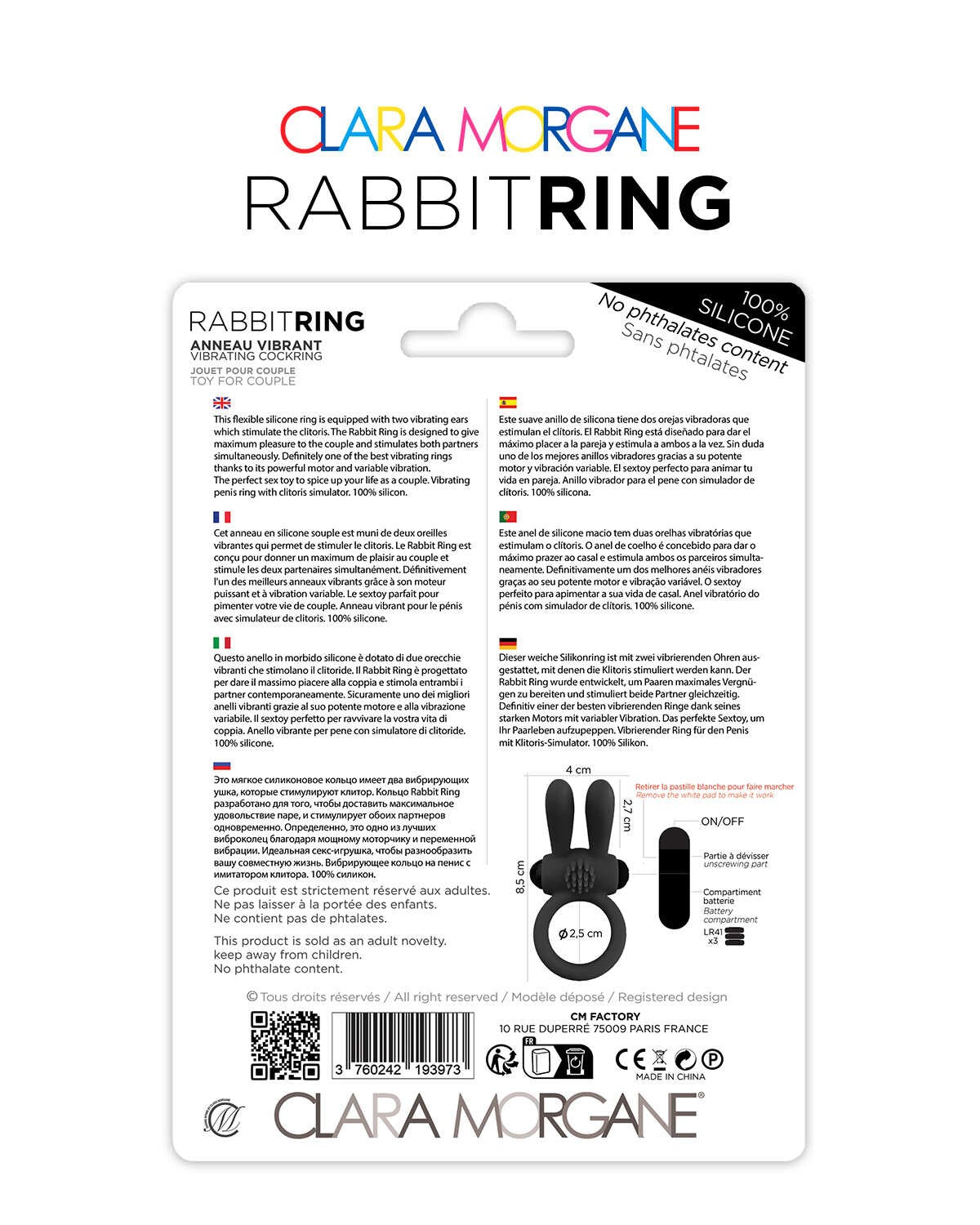 Rabbit Ring Clara Morgane - Noir