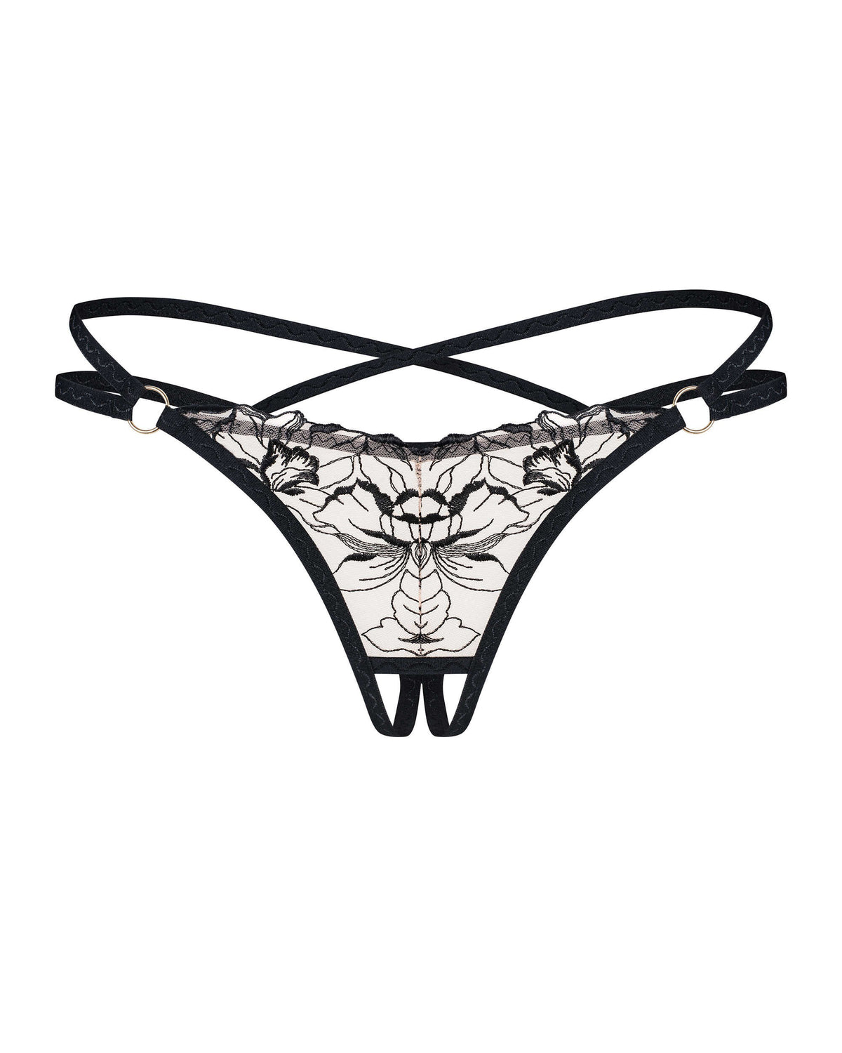 Vila blanes string ouvert - Noir