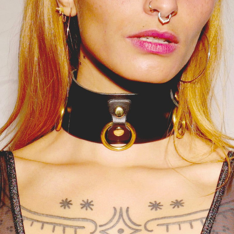 Collier en cuir Collection Anneaux