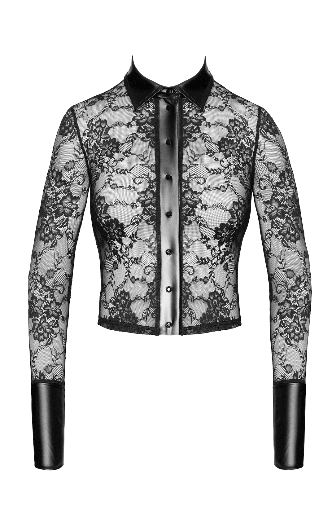 F377 Noirelle Chemise en dentelle boutonnée