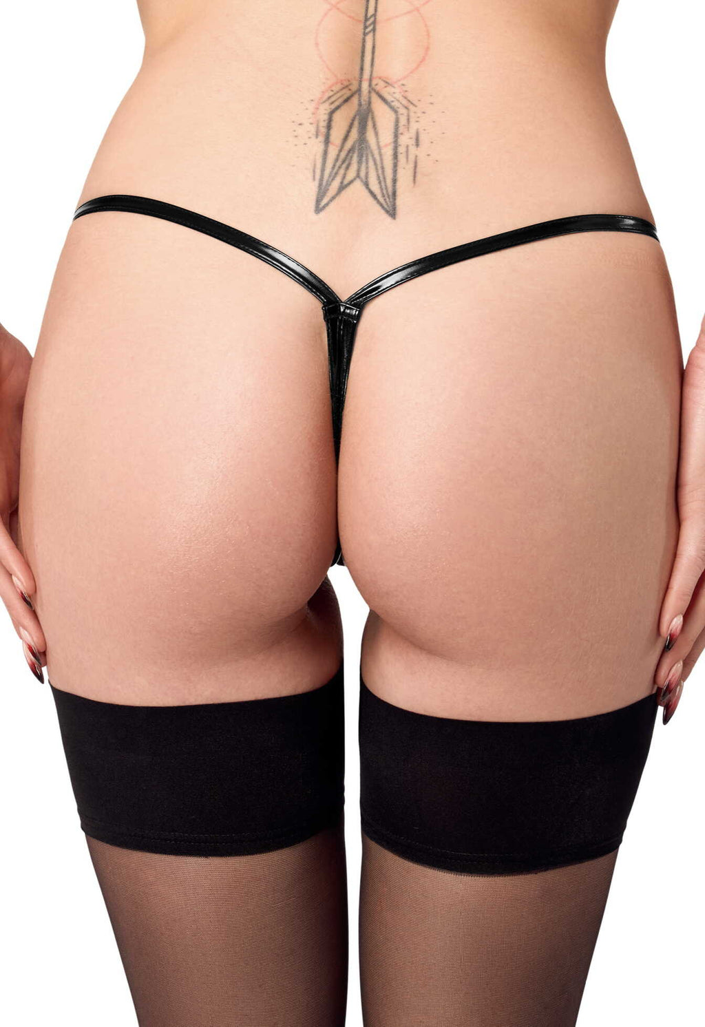 P014 Dominae String en PVC avec fermeture argentée