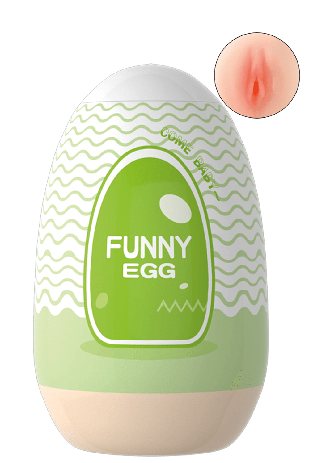Gaine Masturbatrice Réutilisable FUNNY EGG – Design Réaliste Vagin lèvres fines