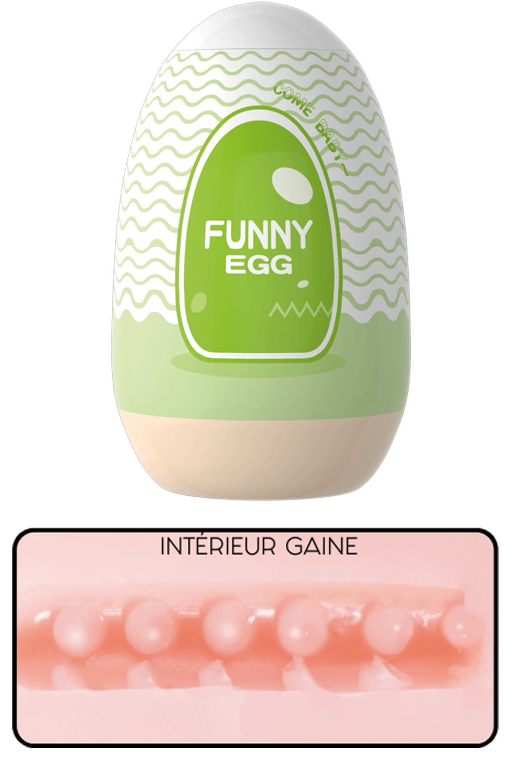 Gaine Masturbatrice Réutilisable FUNNY EGG – Design Réaliste Vagin lèvres fines