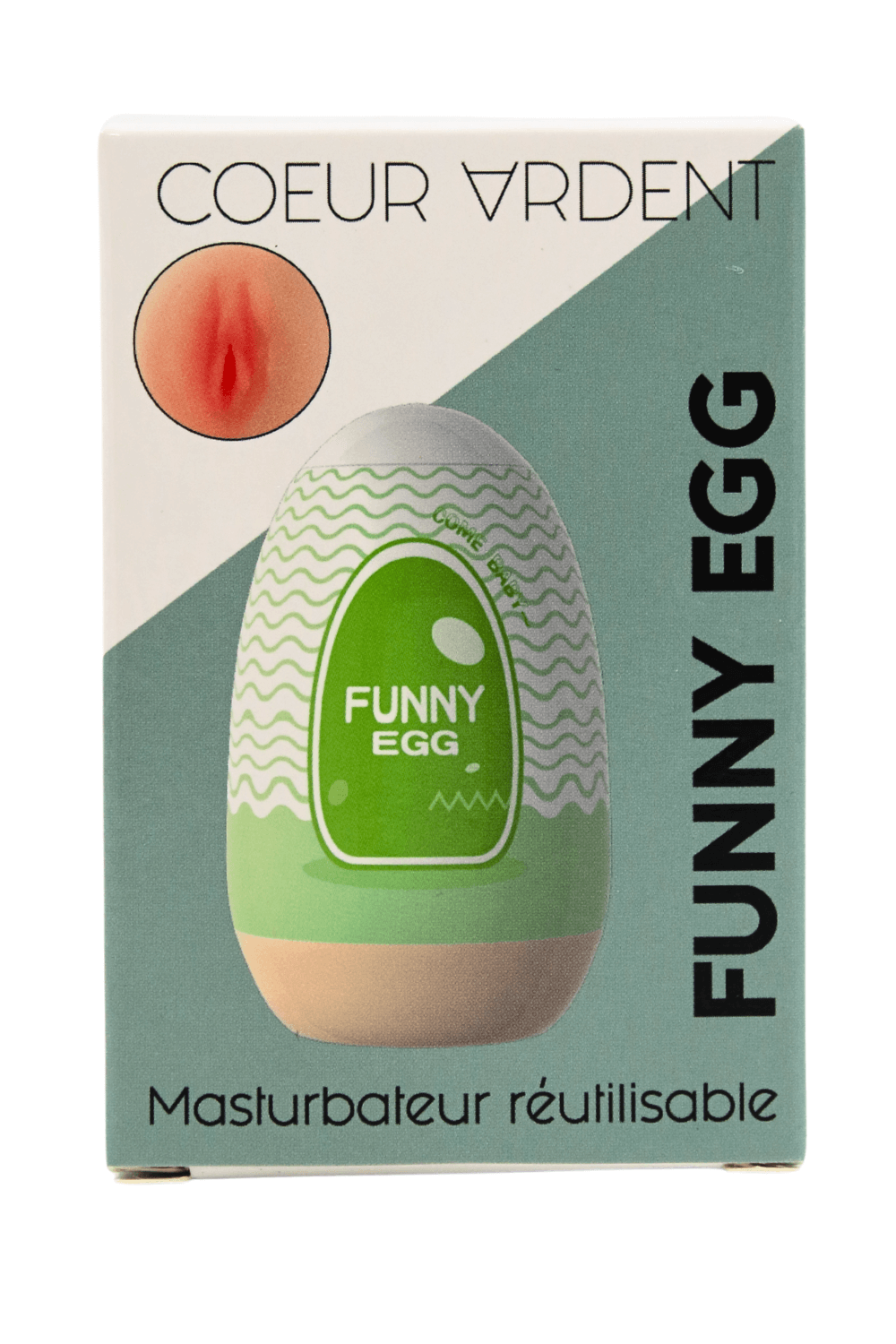 Gaine Masturbatrice Réutilisable FUNNY EGG – Design Réaliste Vagin lèvres fines