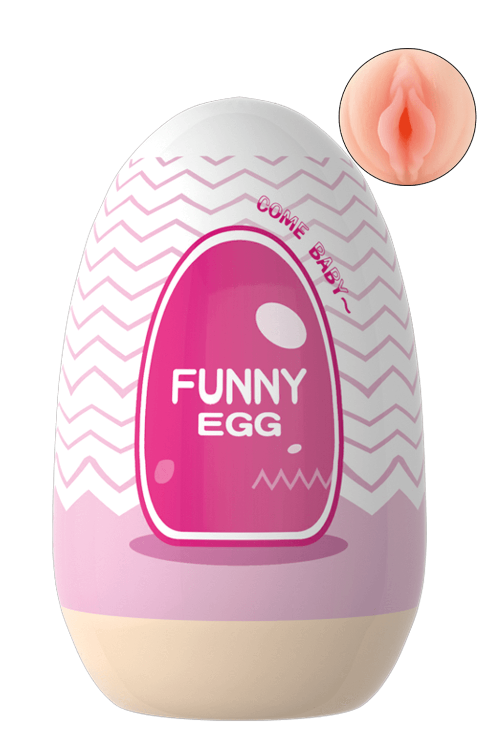 Gaine Masturbatrice Réutilisable FUNNY EGG – Design Réaliste Vagin lèvres épaisses