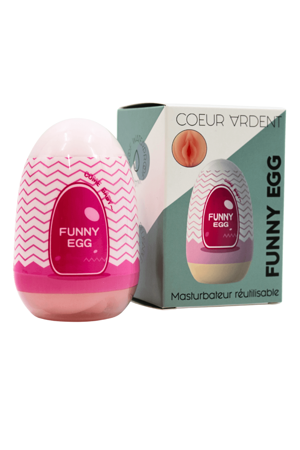 Gaine Masturbatrice Réutilisable FUNNY EGG – Design Réaliste Vagin lèvres épaisses