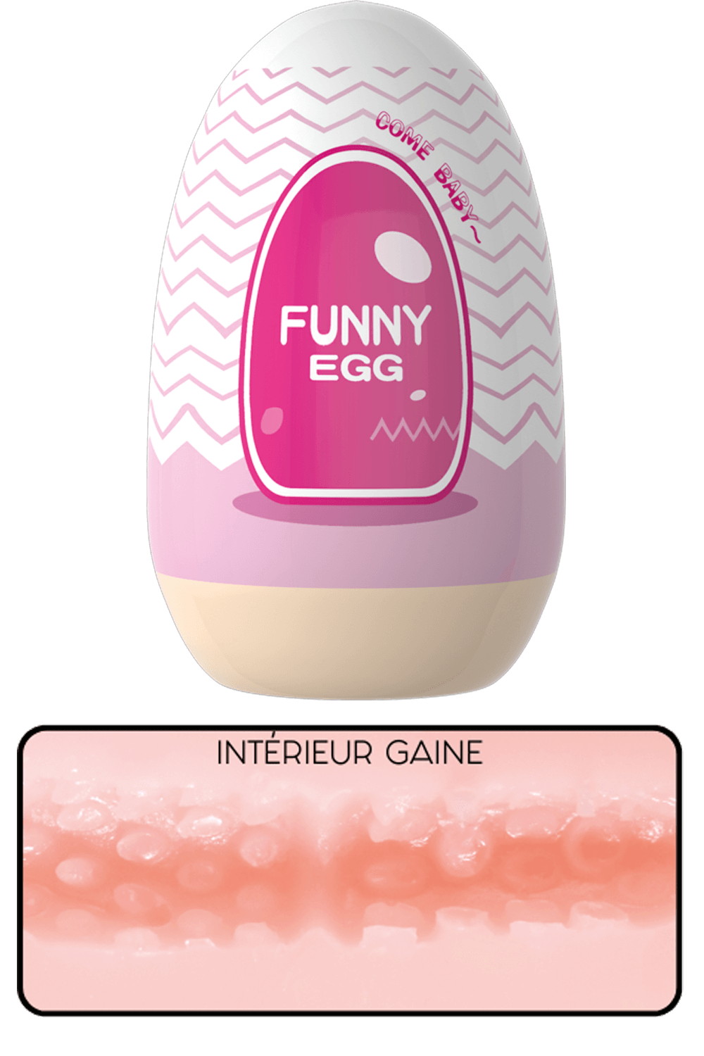 Gaine Masturbatrice Réutilisable FUNNY EGG – Design Réaliste Vagin lèvres épaisses
