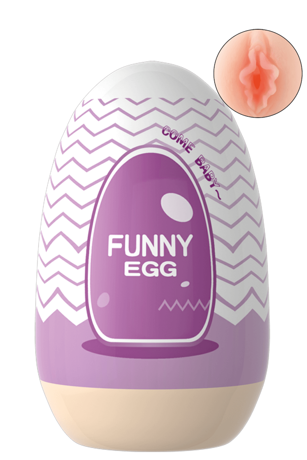 Gaine Masturbatrice Réutilisable FUNNY EGG – Design Réaliste Vagin lèvres charnus