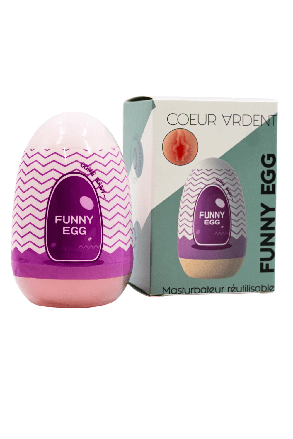 Gaine Masturbatrice Réutilisable FUNNY EGG – Design Réaliste Vagin lèvres charnus