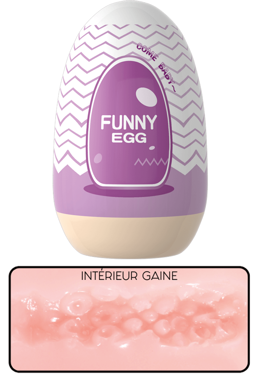 Gaine Masturbatrice Réutilisable FUNNY EGG – Design Réaliste Vagin lèvres charnus